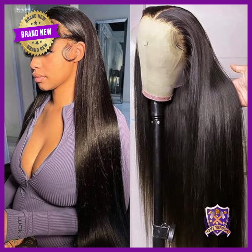13x6 Straight Lace Front Human Hair Wig 180% Density Glueless Pre Plucked